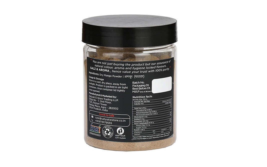 Salz & Aroma Dry Mango Powder    Plastic Jar  250 grams